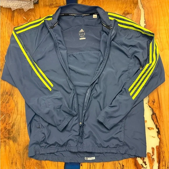 Adidas Clima365 Response Windbreaker Jacket Blue Full Zip Running Mens M - Picture 3 of 11